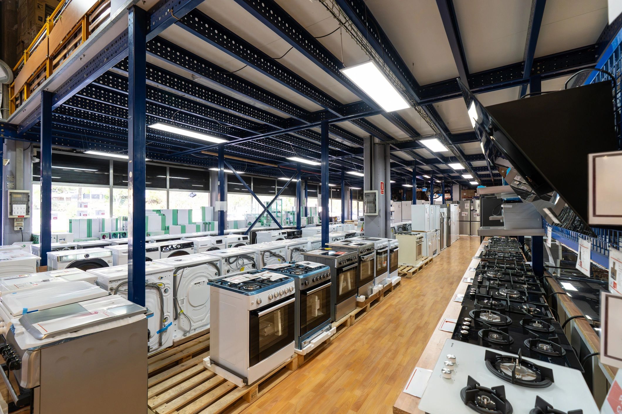 Shelving and product display representing organized inventory